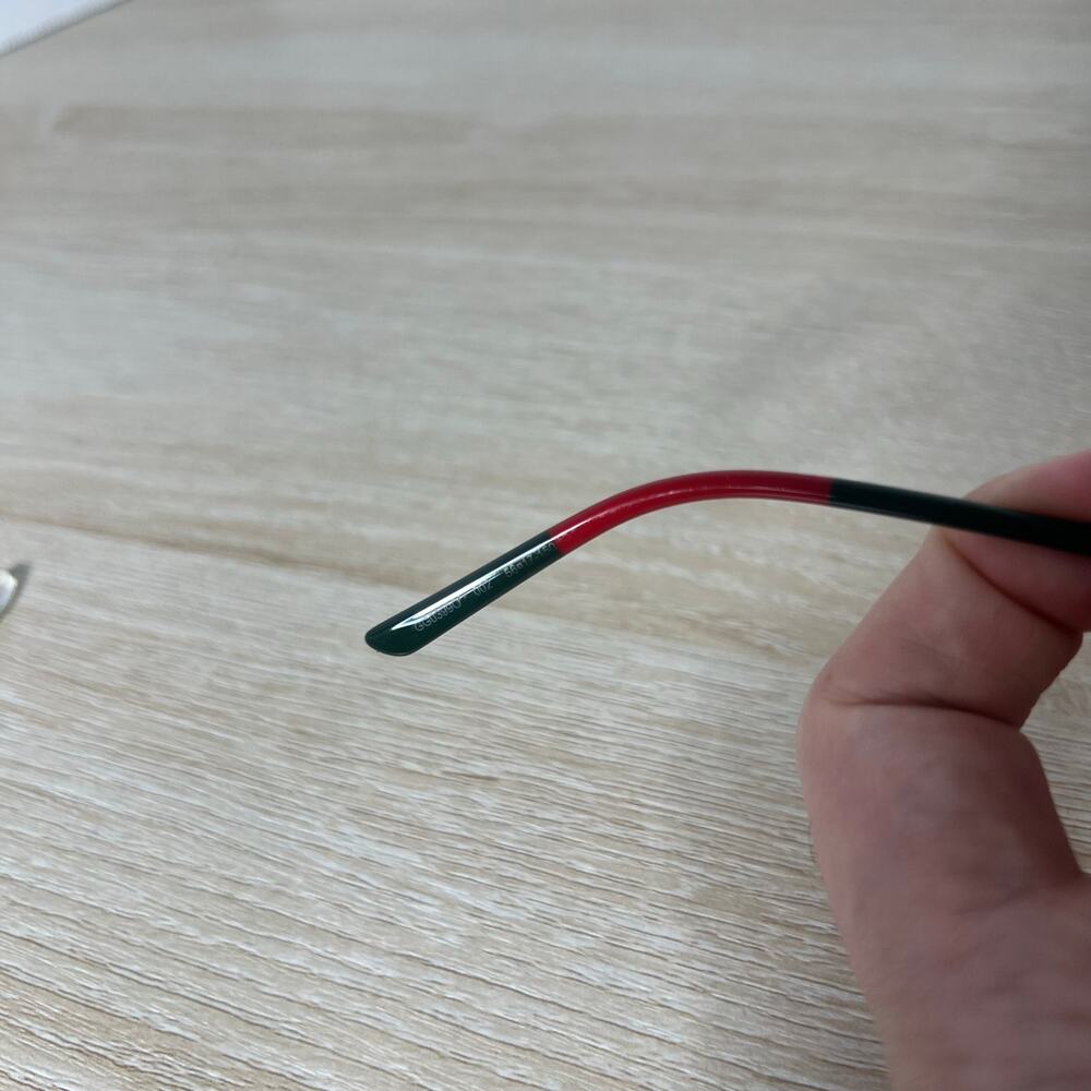 Gucci GG0399O 002 Rimless Eyeglasses Silver Green Red 56-17-150 READ DESC - Picture 6 of 16